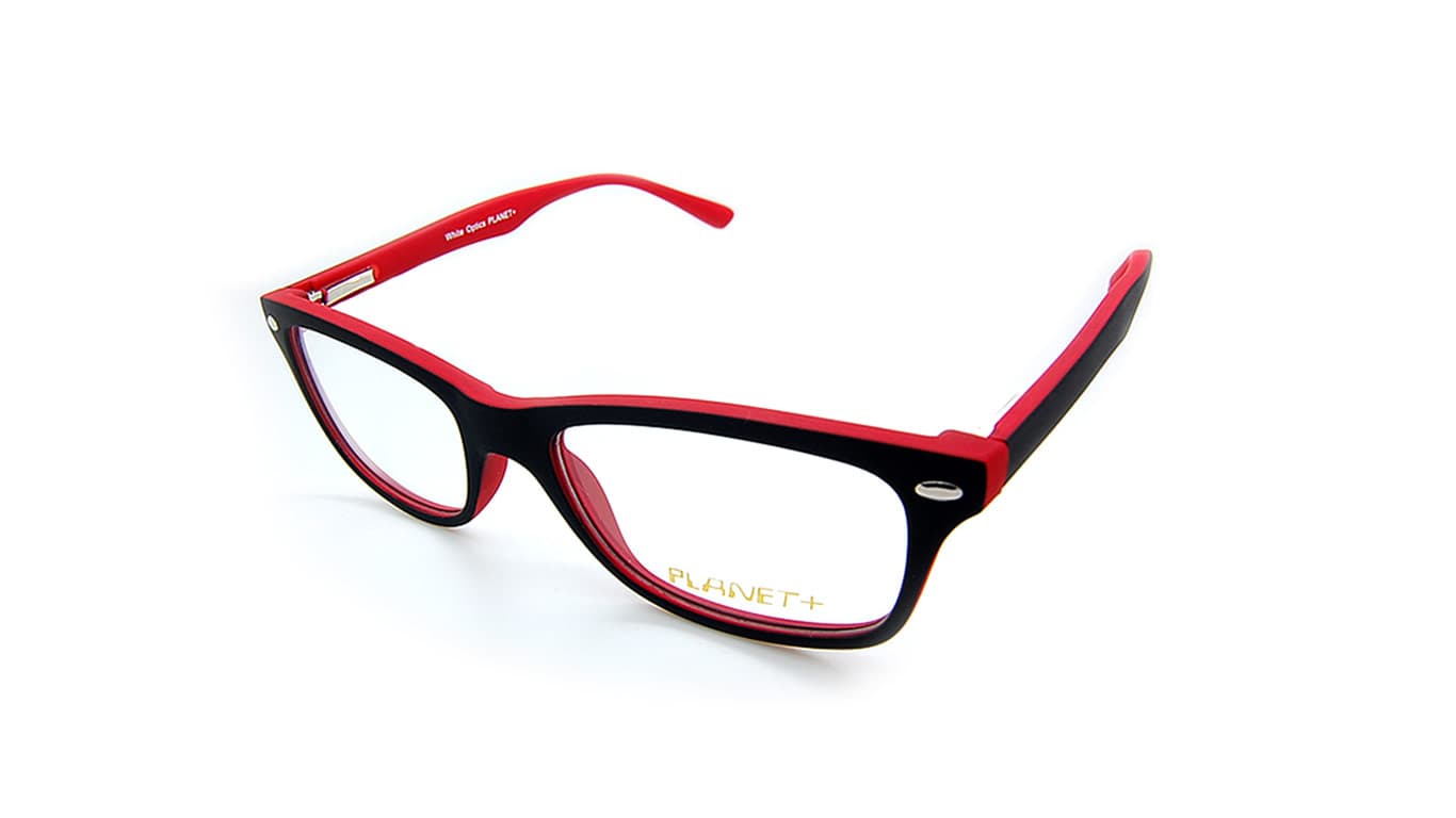 Planet Plus 08 designer frame in colour Black/Red